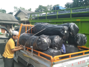 Pengiriman material geotextile untuk kebutuhan proyek